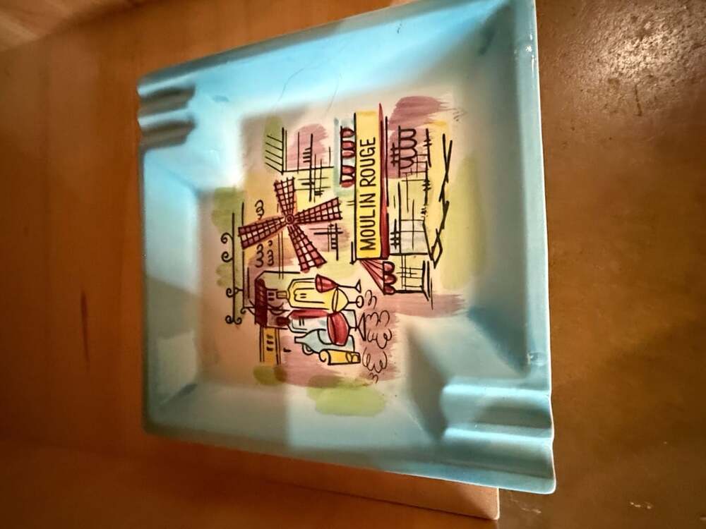 Vintage Davar Originals Japan Moulin Rouge Ceramic Ashtray